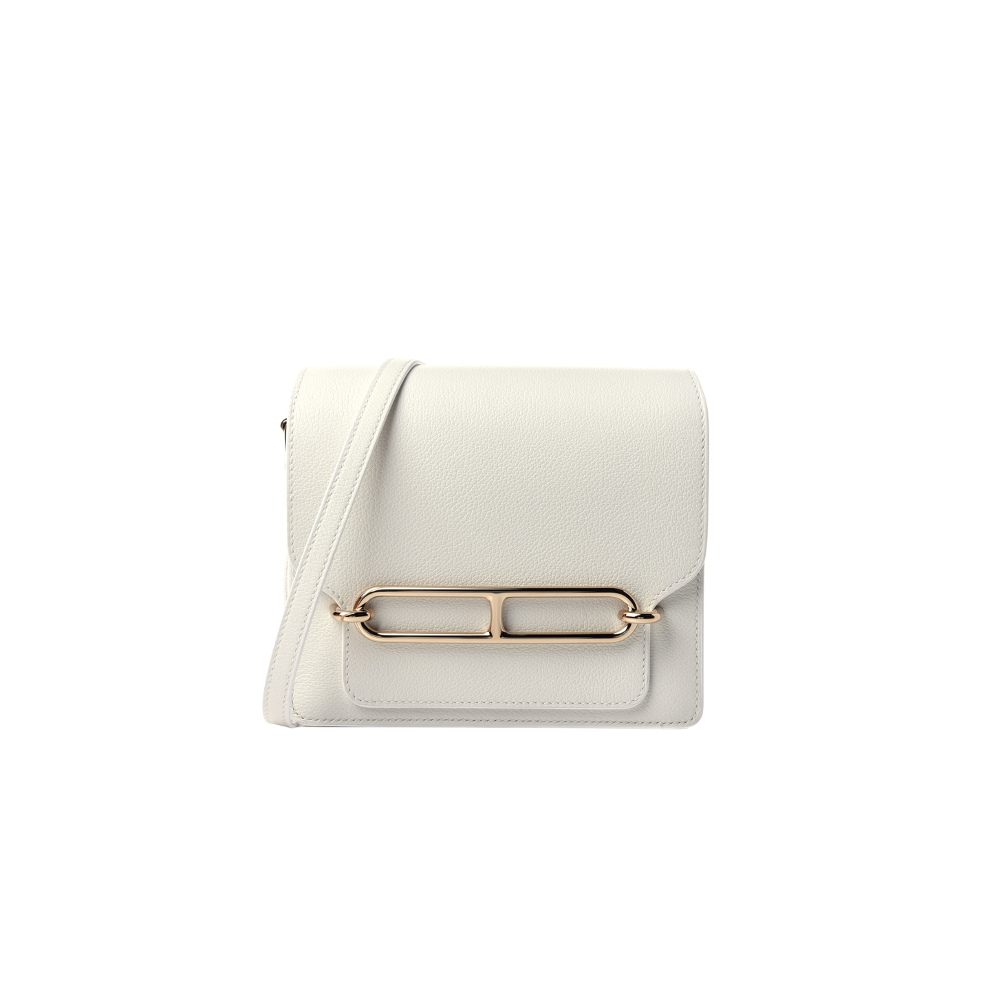 Hermes Roulis Mini New White Evercolor Leather