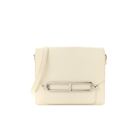 Hermes Roulis 23 New White Evercolor Leather
