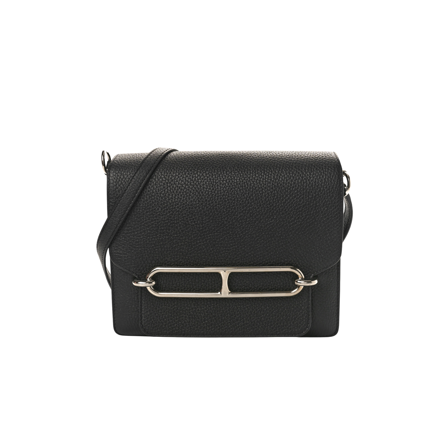Hermes Roulis 23 Noir Clemence Leather