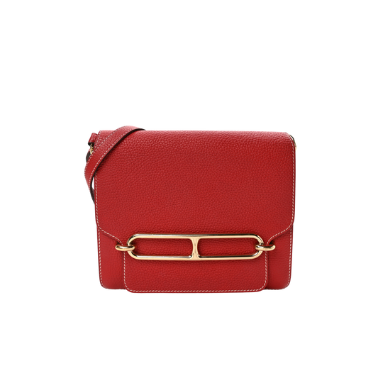 Hermes Roulis 23 Rouge Casaque Clemence Leather