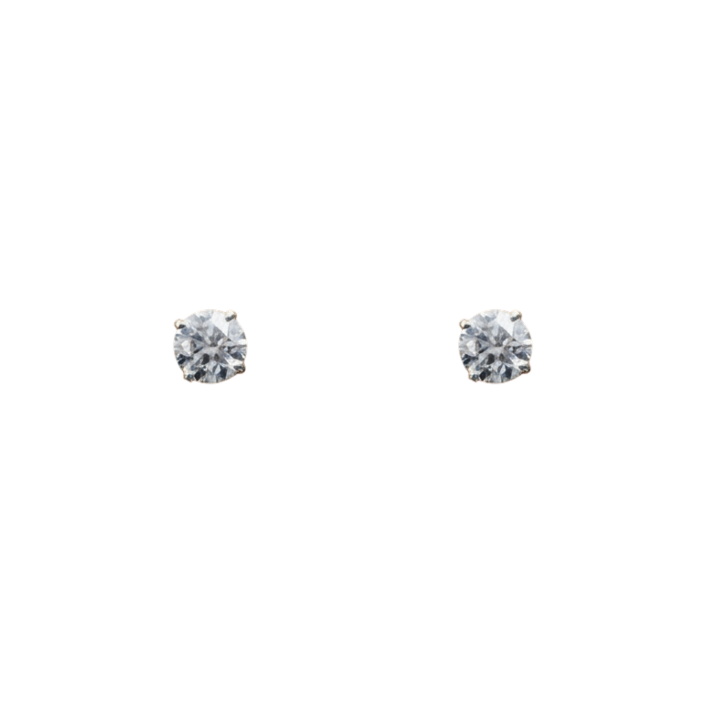 14k White Gold Diamond Stud Earrings - 3.00 total carat weight
