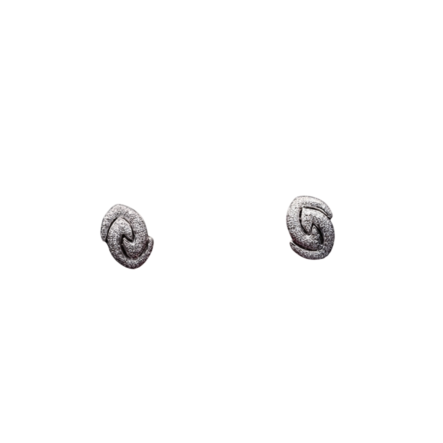 18kt White Gold Diamond Earrings with Pave set Round Diamonds - Round: 1.73 cts
