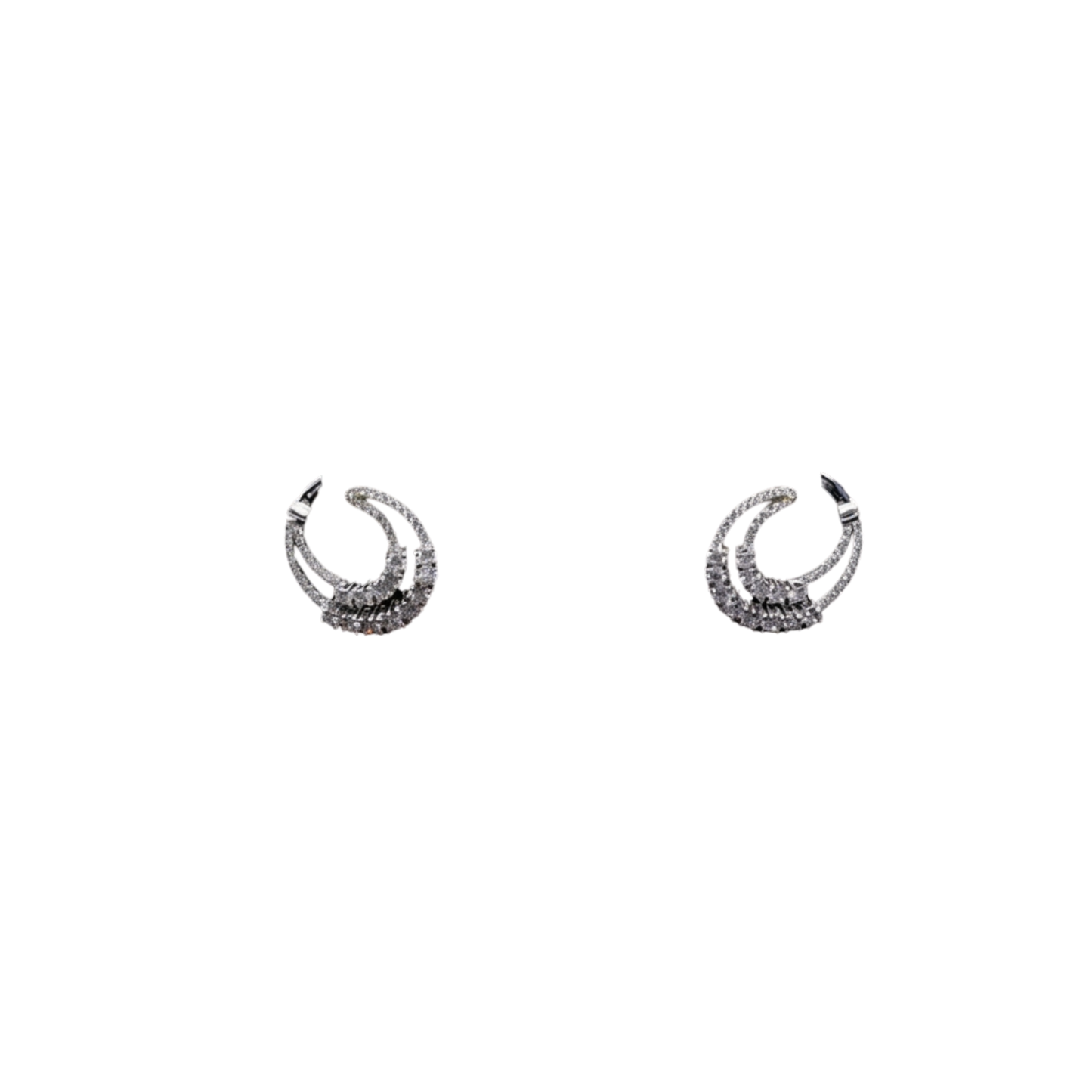 18kt White Gold Diamond Earrings with Prong set Round Diamonds - Round: 2.30 cts
