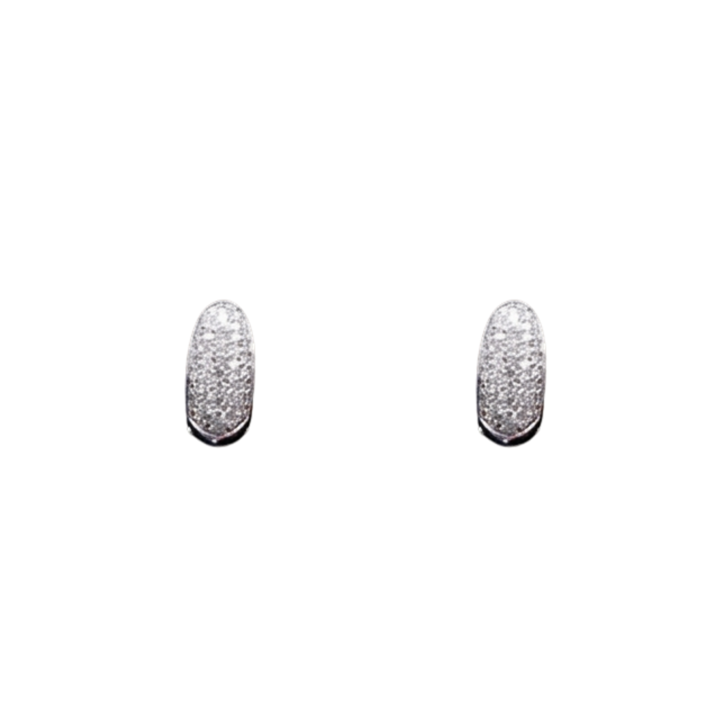 18kt White Gold Diamond Earrings with Pave set Round Diamonds - Round: 1.66 cts Color: G-H Clarity: VS2-SI
