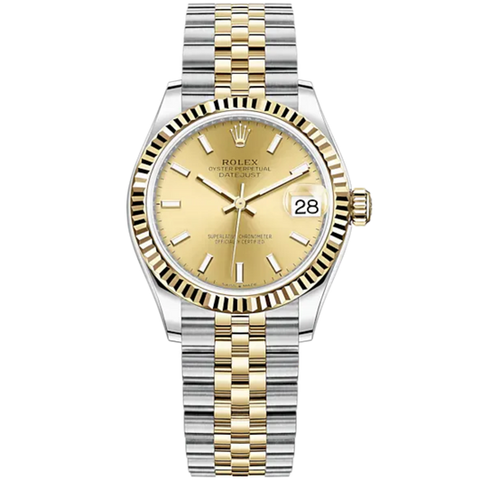 Datejust 31 31mm Jubilee Bracelet Oystersteel and Yellow Gold with Champagne-Colour Dial Fluted Bezel