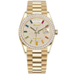 Rolex Day-Date Ref. 128348RBR 36mm Yellow Gold Pave Dial Rainbow Markers