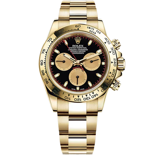 Cosmograph Daytona 40MM 18 CT Yellow Gold Oyster Bracelet Black Dial 18 CT Yellow Gold Bezel With Engraved Tachymetric Scale