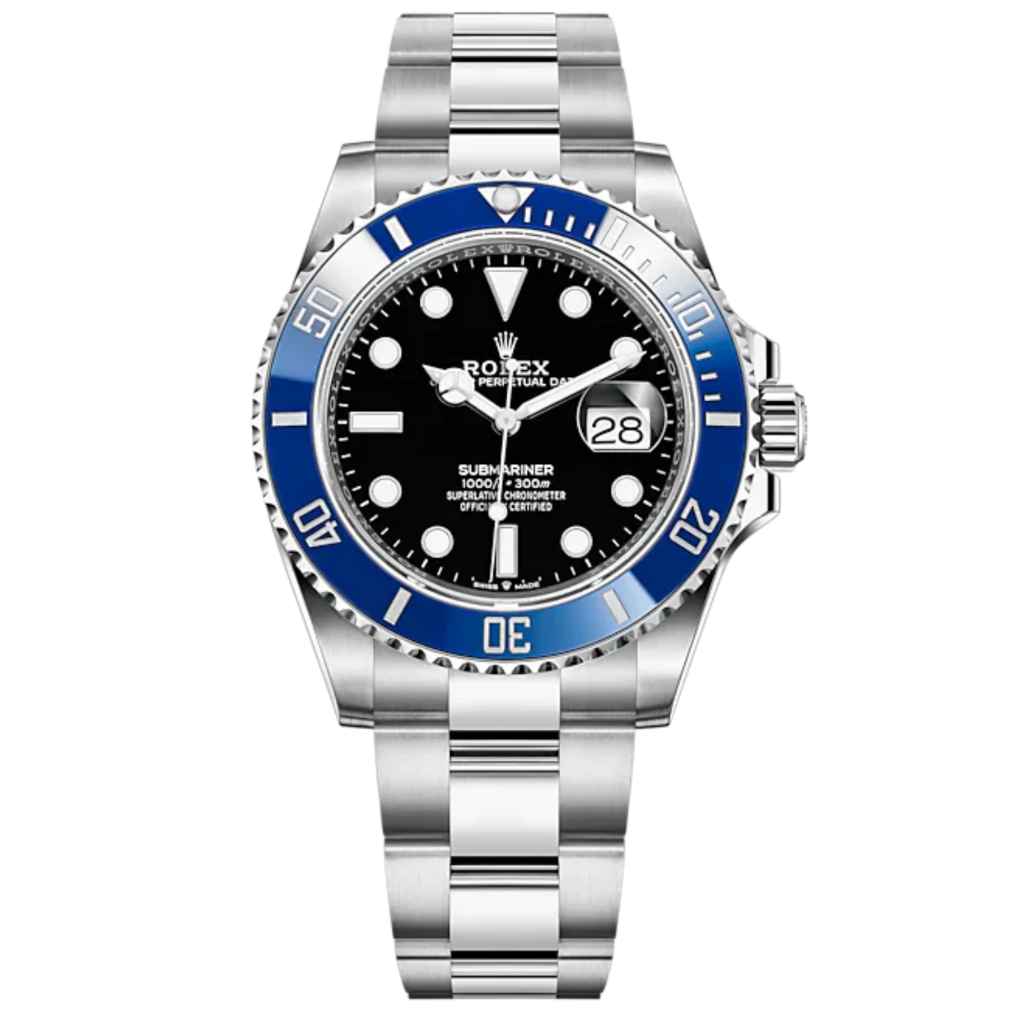 Submariner Date 41mm Oyster Bracelet and 18 CT white Gold with Black Dial Cerachrom Unidirectional Rotatable Bezel