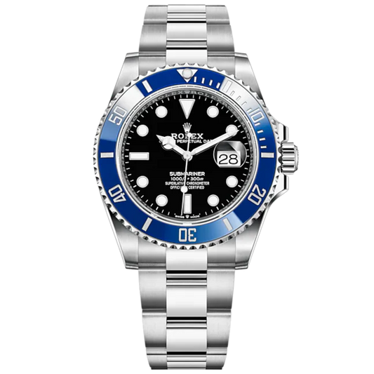 Submariner Date 41mm Oyster Bracelet and 18 CT white Gold with Black Dial Cerachrom Unidirectional Rotatable Bezel