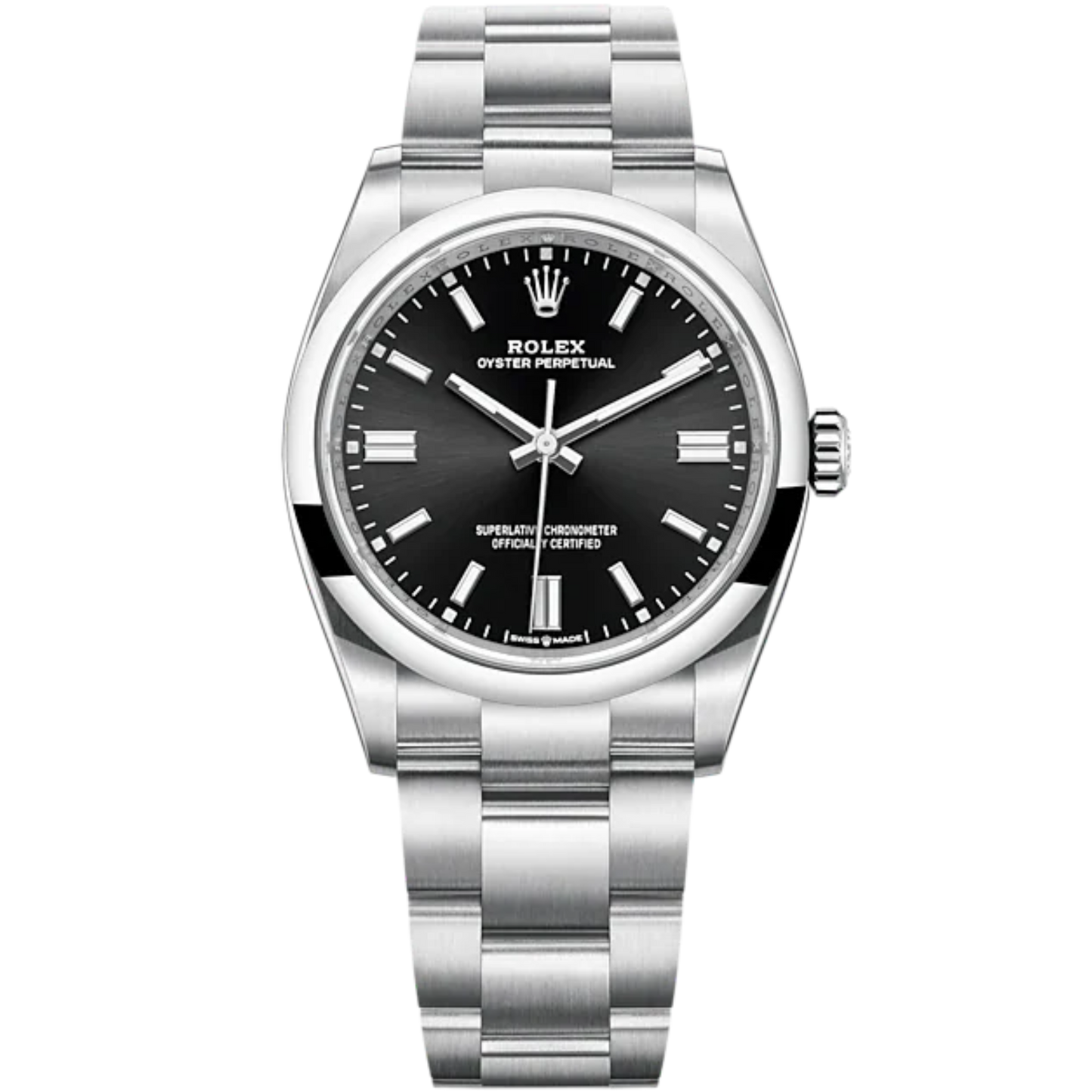Oyster Perpetual 36 36MM Oyster Bracelet Bright Black Dial Domed Bezel