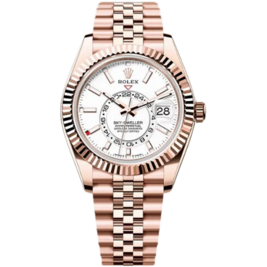 Rolex Sky-Dweller Ref. 336935 Everose Gold Case White Dial in Jubilee Bracelet