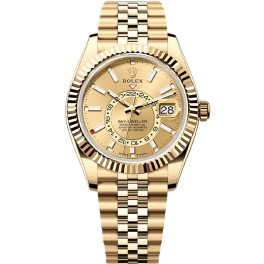 Rolex Sky-Dweller Ref. 336938 Yellow Gold Case Gold Dial in Jubilee Bracelet