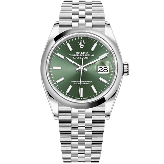 Datejust 36 36mm Oystersteel Jubilee Bracelet Mint Green Dial Domed Bezel
