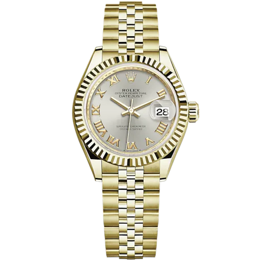 LADY-DATEJUST Yellow Gold Jubilee Bracelet Fluted Bezel Roman Numeral Dial