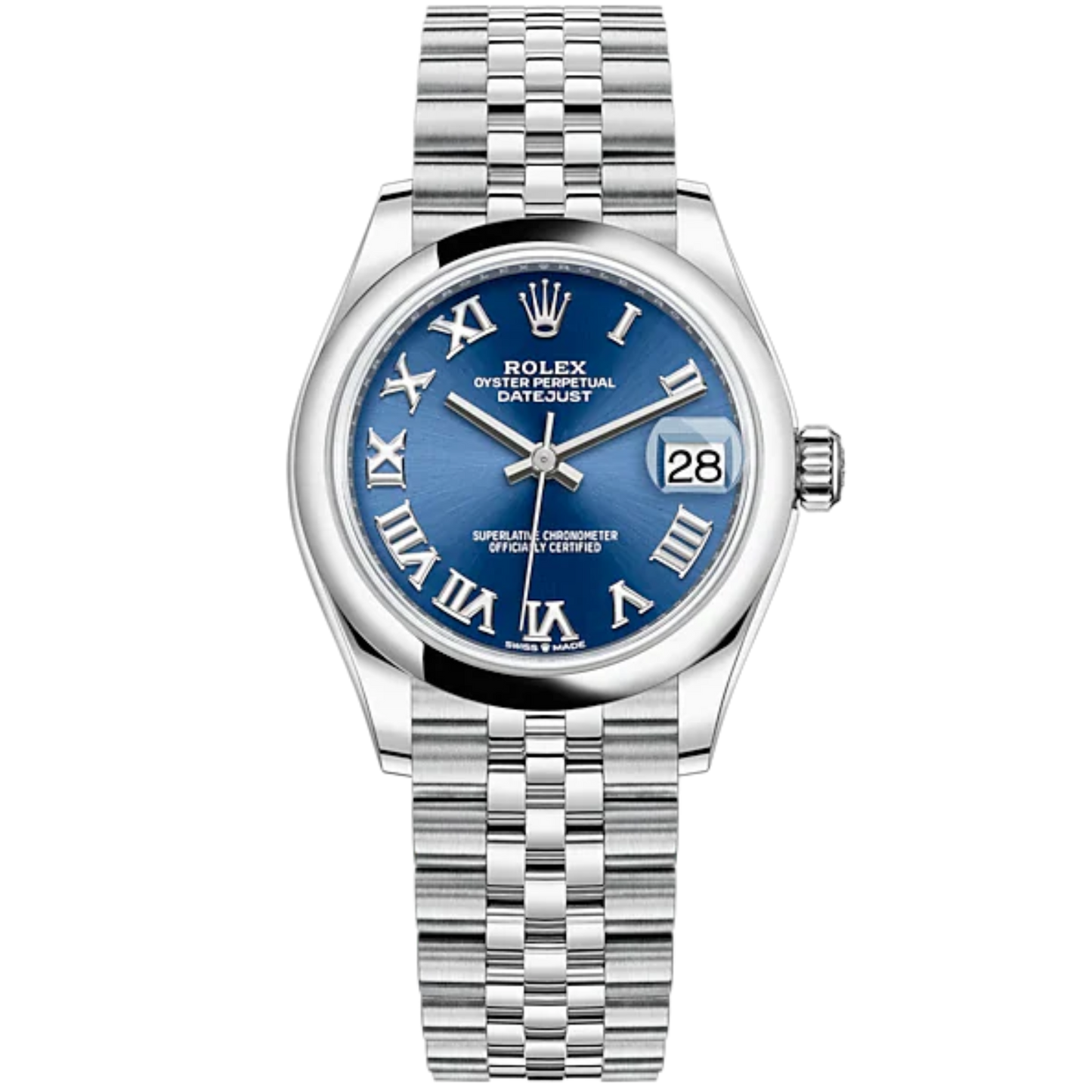 Datejust 31 31mm Oyster Jubilee Bracelet Oystersteel with Bright Blue Dial Oystersteel Bezel