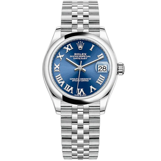 Datejust 31 31mm Oyster Jubilee Bracelet Oystersteel with Bright Blue Dial Oystersteel Bezel