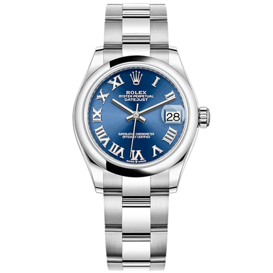 Datejust 31 31mm Oyster Bracelet Oystersteel with Bright Blue Dial Oystersteel Bezel