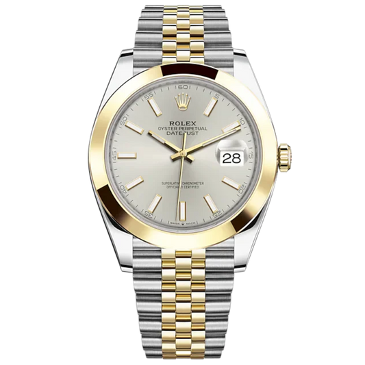 Datejust 41 41mm Jubilee Bracelet Oystersteel and Yellow Gold with Silver Dial Yellow Gold Bezel