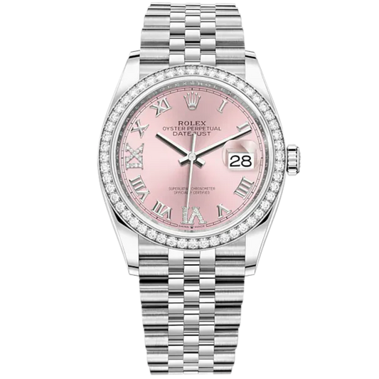 Datejust 36 36mm Oystersteel Jubilee Bracelet and White Gold with Pink Diamond-Set Dial Diamond-Set Bezel