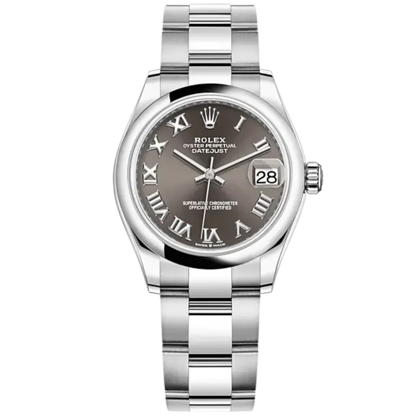 Datejust 31 31mm Oyster Bracelet Oystersteel with Dark Grey Roman Dial Oystersteel Bezel