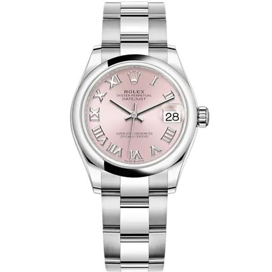Datejust 31 31mm Oyster Bracelet Oystersteel with Pink Roman Dial Oystersteel Bezel