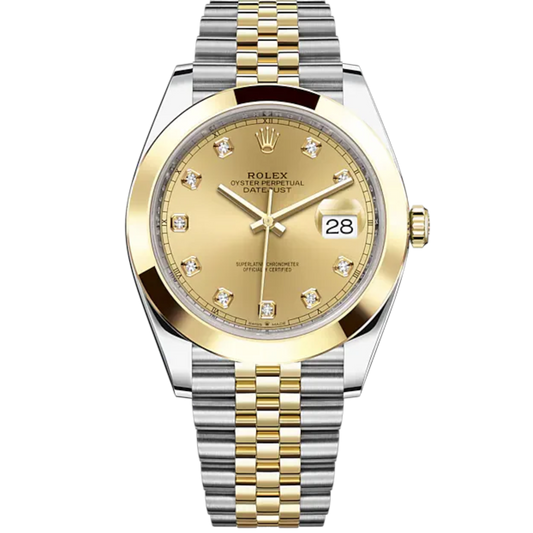 Datejust 41 41mm Jubilee Bracelet Oystersteel and Champagne-Colour Diamond-Set Dial Yellow Gold Bezel