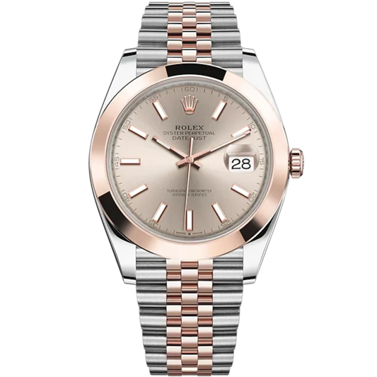 Datejust 41 41mm Jubilee Bracelet Oystersteel and Everose Gold with Sundust Dial Everose Gold Bezel