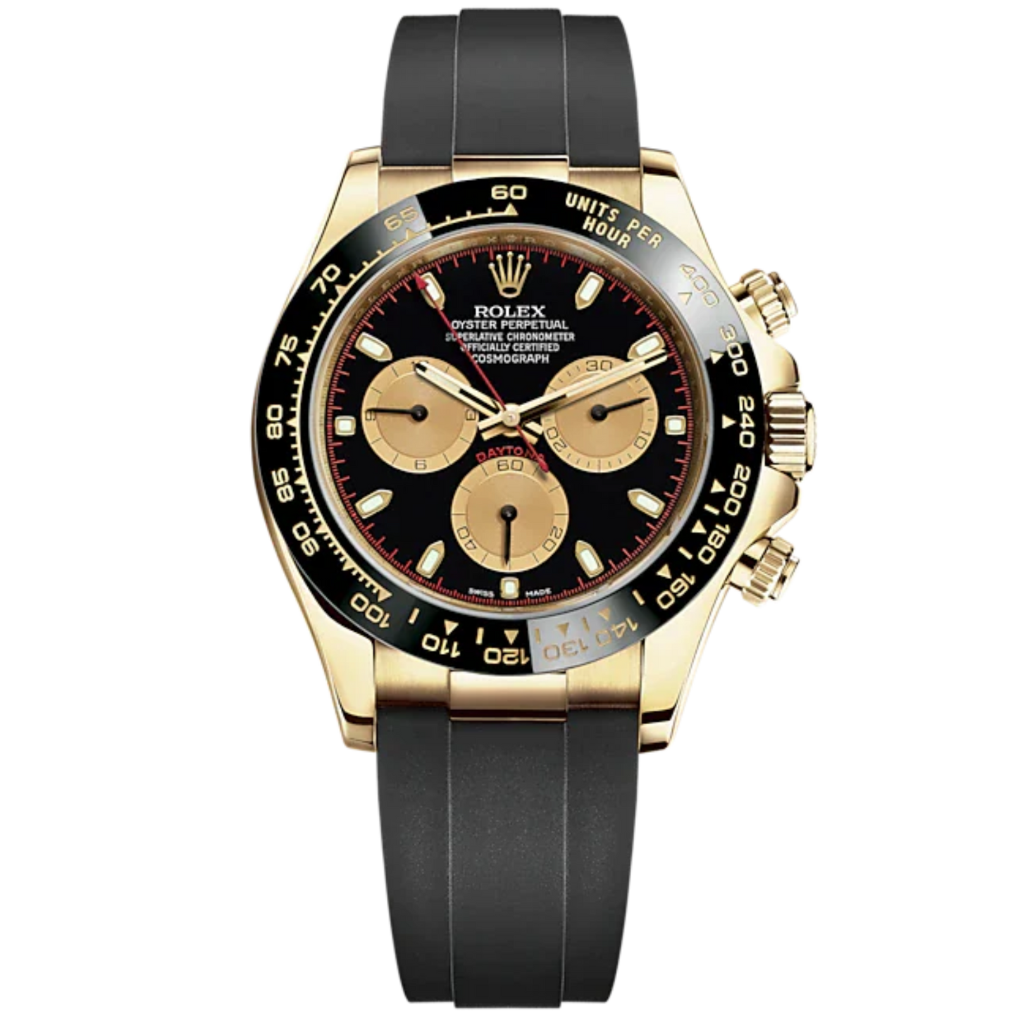 Cosmograph Daytona 40MM Oysterflex Bracelet Intense Black and Champagne-Colour Dial Black Cerachrom Bezel With Tachymetric Scale