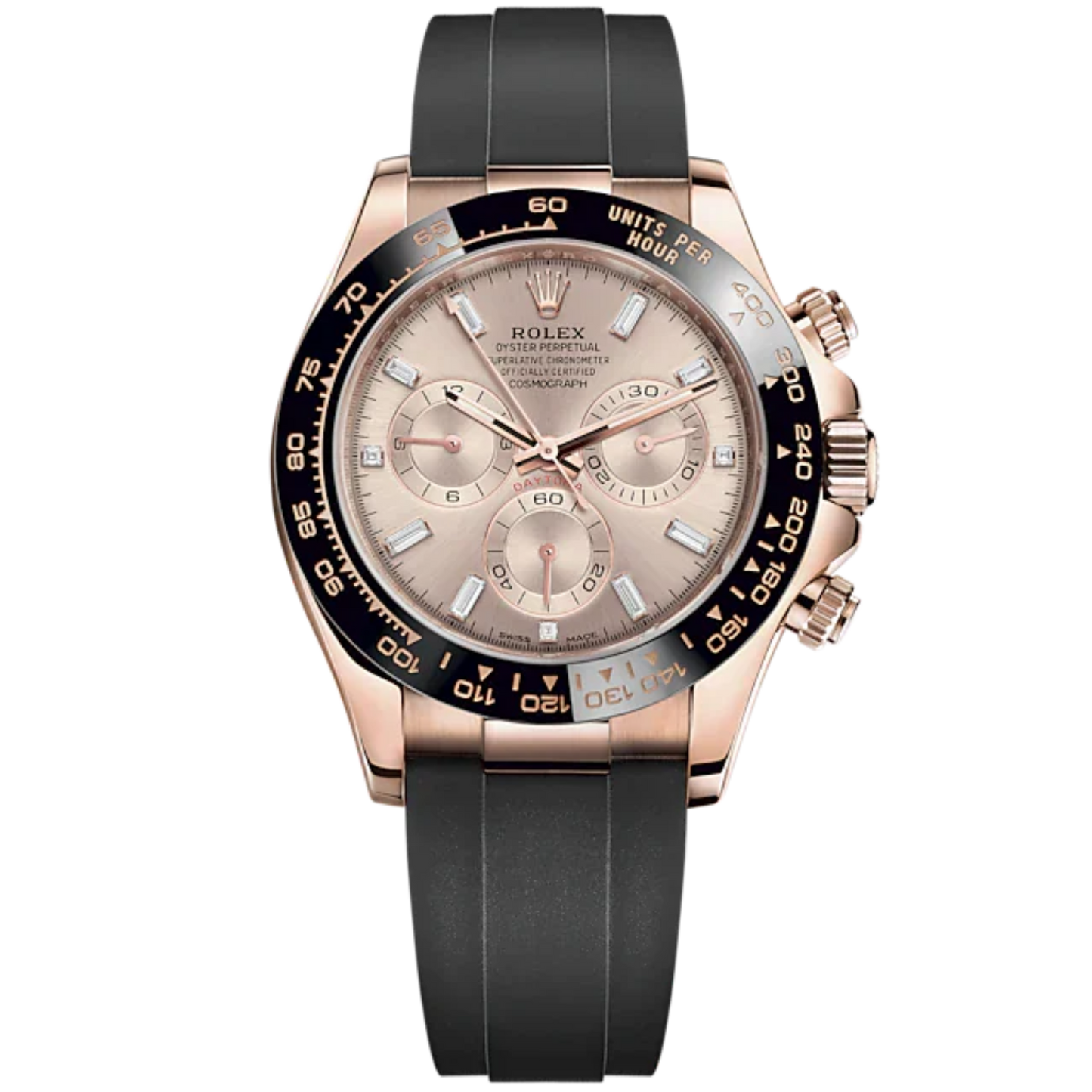 Cosmograph Daytona 40MM Oysterflex Bracelet Sundust and Diamond-Set Dial Black Cerachrom Bezel With Tachymetric Scale