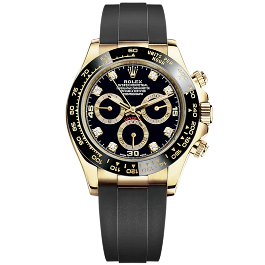 Cosmograph Daytona 40MM Cosmograph Daytona Oysterflex Bracelet Black and Diamond-Set Dial Black Cerachrom Bezel With Tachymetric Scale