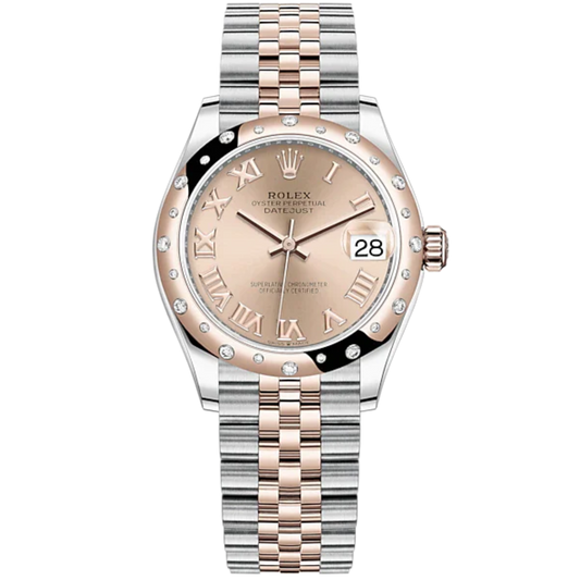 Datejust 31 31mm Jubilee Bracelet Oystersteel and Everose Gold Rosé-Colour Dial Diamond-Set Bezel