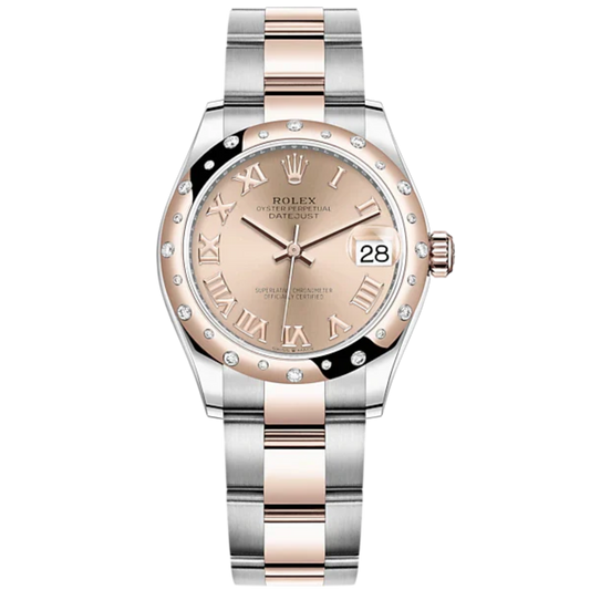 Datejust 31 31mm Oyster Bracelet Oystersteel and Everose Gold with Rosé-Colour Roman Dial Diamond-Set Bezel