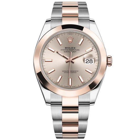 Datejust 41 41mm Oyster Bracelet Oystersteel and Everose Gold with Sundust Dial Everose Gold Bezel