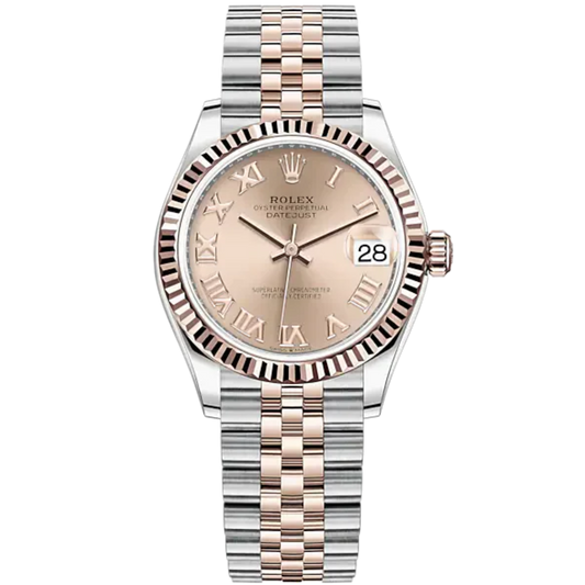 Datejust 31 31mm Jubilee Bracelet Oystersteel and Everose Gold with Rosé-Colour Roman Dial Fluted Bezel