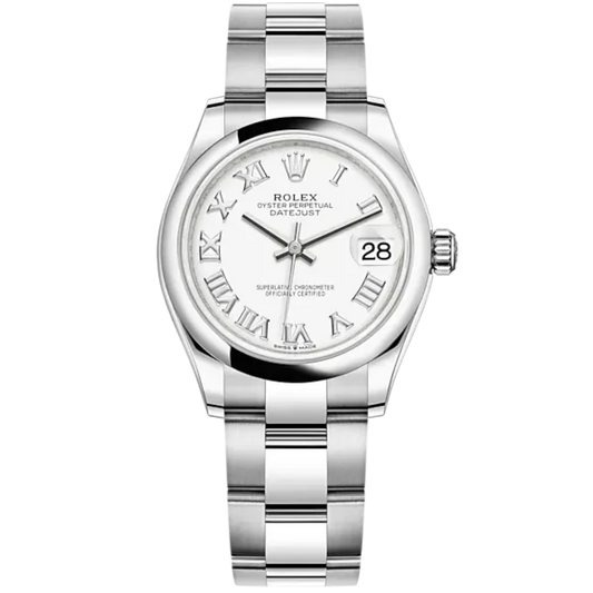 Datejust 31 31mm Oyster Bracelet Oystersteel with White Dial Oystersteel Bezel