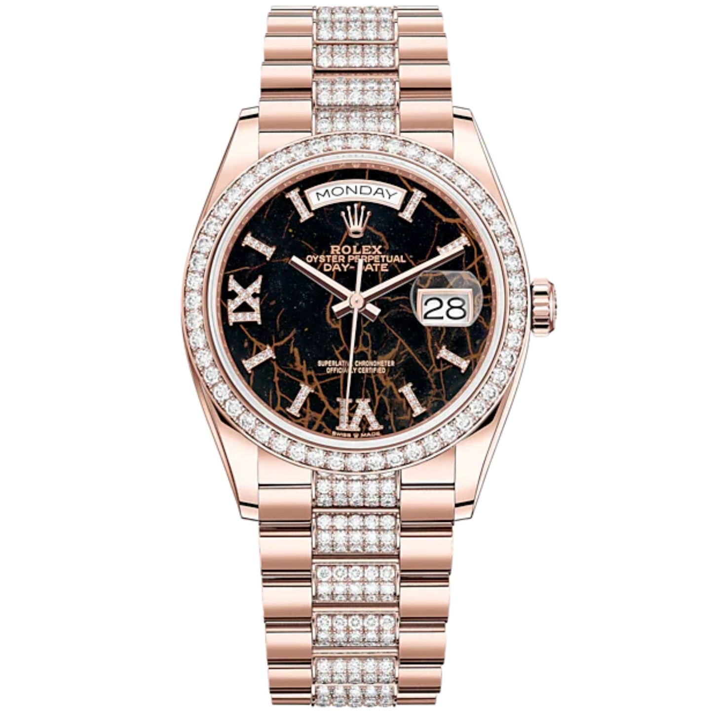 Day-Date 36 36mm Diamond-Set President Bracelet and 18 KT Everose Gold with Eisenkiesel Diamond-Set Dial Diamond-Set Bezel