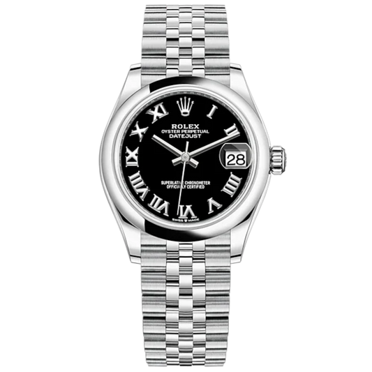 Datejust 31 31mm Jubilee Bracelet Oystersteel with Bright Black Dial Oystersteel Bezel