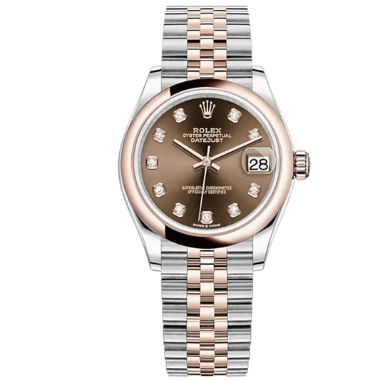 Datejust 31 31mm Jubilee Bracelet Oystersteel and Everose Gold with Chocolate Diamond-Set Dial Everose Gold Bezel
