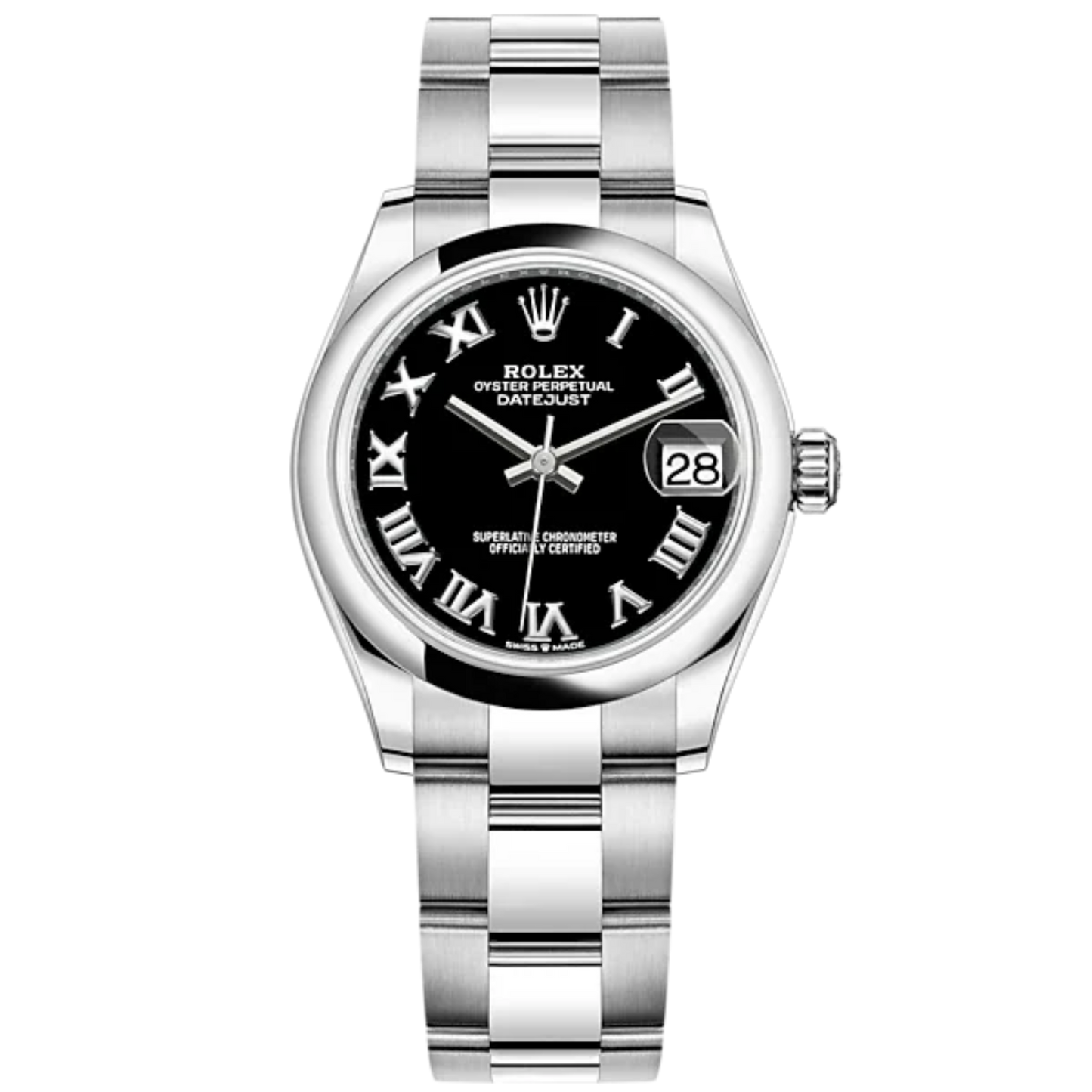 Datejust 31 31mm Oyster Bracelet Oystersteel with Black Dial Oystersteel Bezel