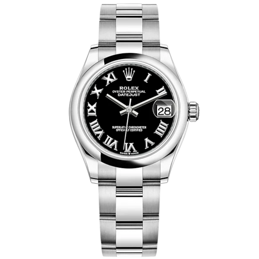 Datejust 31 31mm Oyster Bracelet Oystersteel with Black Dial Oystersteel Bezel