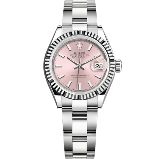 Rolex Lady-DateJust Ref. 279174 28mm White Gold with Pink Dial Fluted Bezel on Oyster