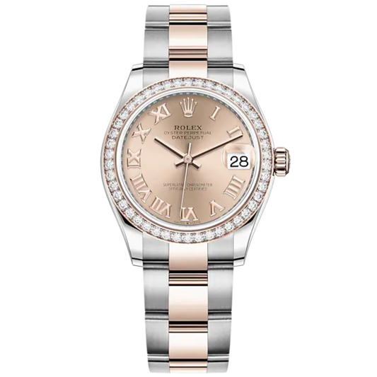 Datejust 31 31mm Oyster Bracelet Oystersteel and Everose Gold with Rosé-Colour Dial Diamond-Set Bezel