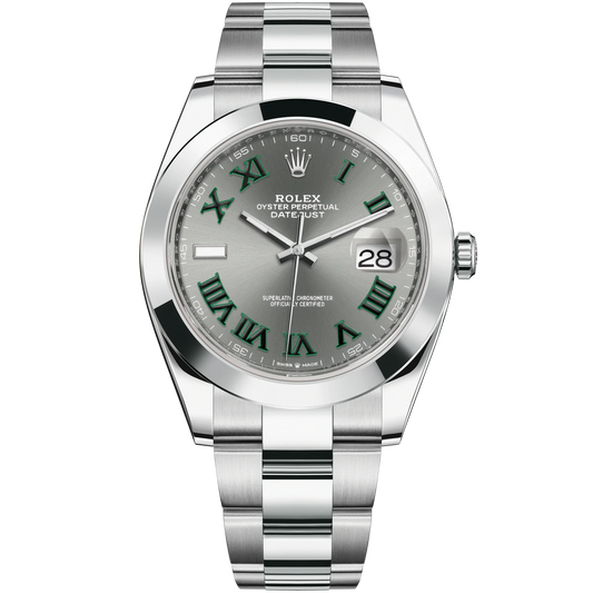 Datejust 41 41mm Oyster Bracelet Oystersteel with Slate Dial Oystersteel Bezel
