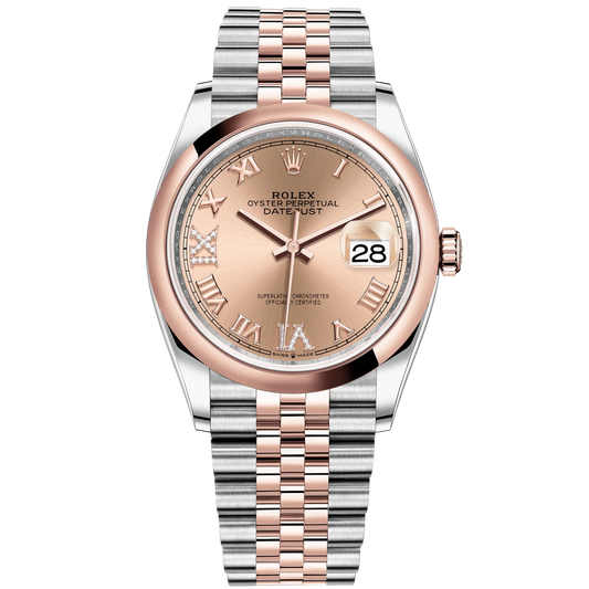 Datejust 36 36mm Oystersteel and Everose Gold Jubilee Bracelet Rosé Diamond-set Dial Domed Bezel