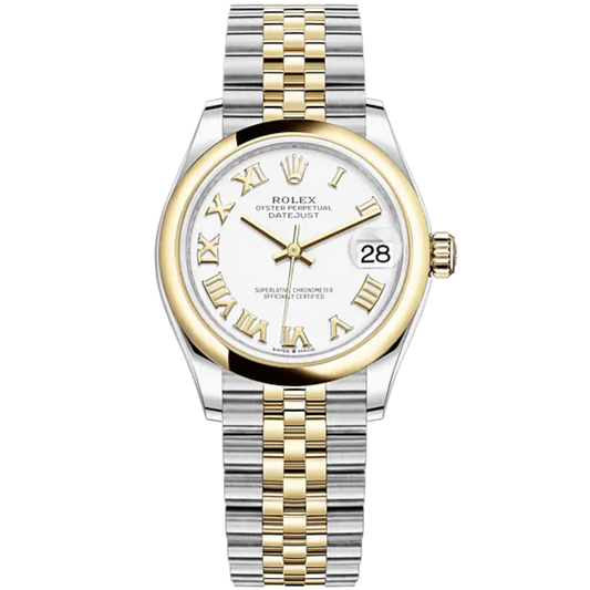 Datejust 31 31mm Jubilee Bracelet Oystersteel and Yellow Gold White Dial Oystersteel Bezel