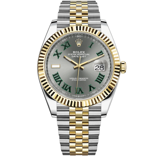 Datejust 41 41mm Jubilee Bracelet Oystersteel and Yellow Gold with Slate Dial Fluted Bezel