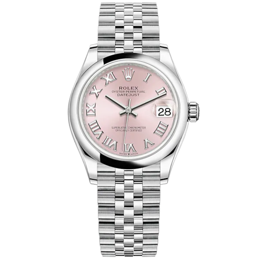 Datejust 31 31mm Jubilee Bracelet Oystersteel With Pink Roman Dial Oystersteel Bezel