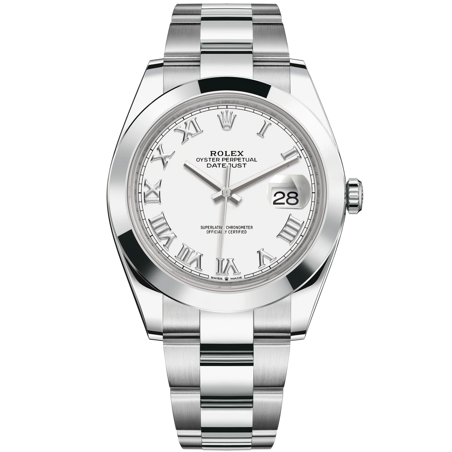 Datejust 41 41mm Oyster Bracelet Oystersteel with White Dial Oystersteel Bezel