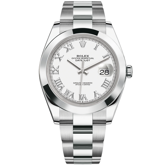 Datejust 41 41mm Oyster Bracelet Oystersteel with White Dial Oystersteel Bezel