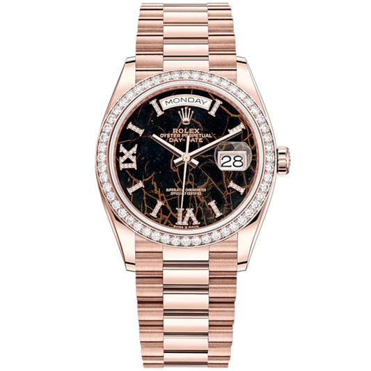 Day-Date 36 36mm President Bracelet and 18 KT Everose Gold with Eisenkiesel Diamond-Set Dial Diamond-Set Bezel